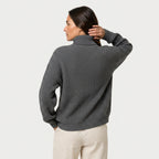 Women's Ribbed Chunky Knit Turtleneck Sweater – Relaxed Fit