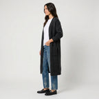 Women's Fuzzy Knit Longline Cardigan – Open Front