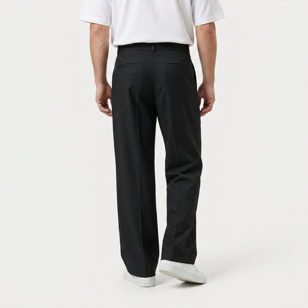 Men's Tailored Wide-Leg Pleated Trousers – Relaxed Fit
