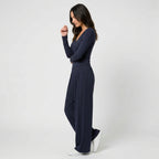 Women's Wrap Top & Wide-Leg Trouser Co-Ord Set – Pleated