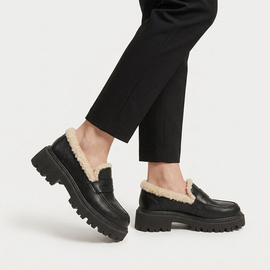 Women's Sherpa-Lined Platform Loafer – Lug Sole
