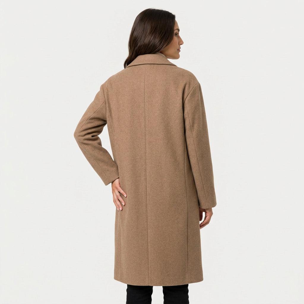 Women's Double-Breasted Midi Coat – Relaxed