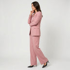 Women's Tailored Suit – Single-Breasted Blazer, Wide-Leg Trousers
