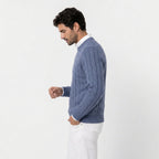 Men's Classic Cable Knit Crew Sweater – Textured