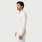 Men's Ribbed Knit Polo Sweater – Open Collar