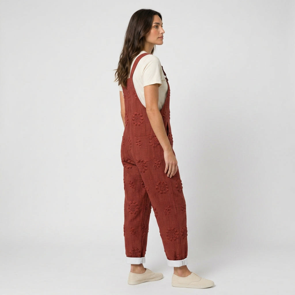 Women's Quilted Overalls – Relaxed, Cropped Length