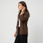 Women's Hooded Open Oversized Cardigan – 3/4 Sleeves