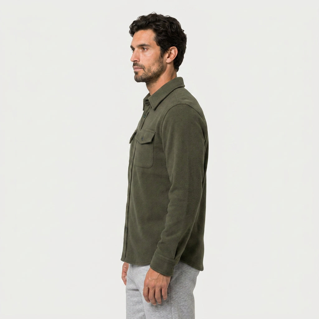 Men's Overshirt – Brushed Flannel, Chest Pockets