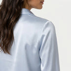Women's Satin Long Sleeve Blouse – Cowl Neck