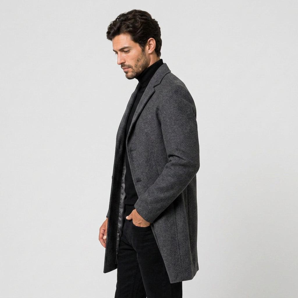 Men's Overcoat – Single-Breasted, Notch Lapel