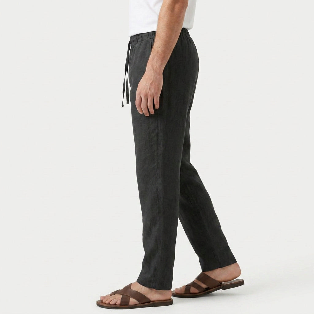 Men's Lightweight Linen Drawstring Pants – Elastic Waist