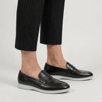 Men's Penny Loafers – White Rubber Sole, Slip-On