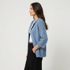 Women's Hooded Open Oversized Cardigan – 3/4 Sleeves