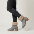 Women's Sherpa Cuff Lug-Sole Mid-Calf Boot – Block Heel