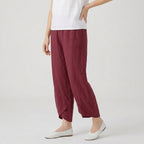 Women's Cropped Barrel Pants – Elastic Waist, Tulip Hem