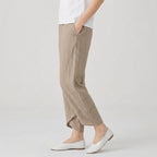Women's Cropped Barrel Pants – Elastic Waist, Tulip Hem