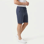 Men's Textured Cotton Drawstring Shorts – Elastic Waist