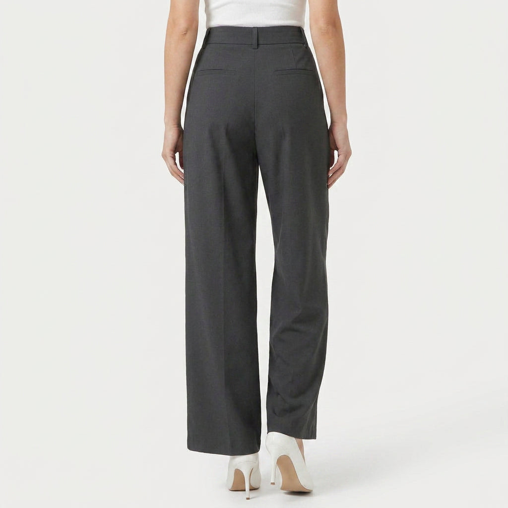 Women's Pleated Wide-Leg Trousers – High Waist