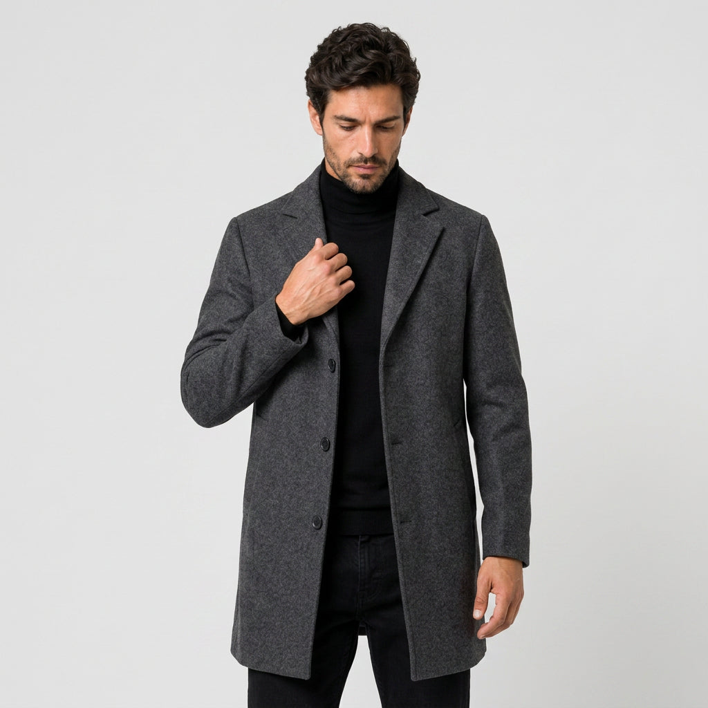 Men's Overcoat – Single-Breasted, Notch Lapel