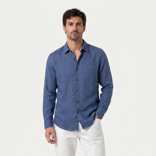 Men's Long Sleeve Linen Shirt – Breathable