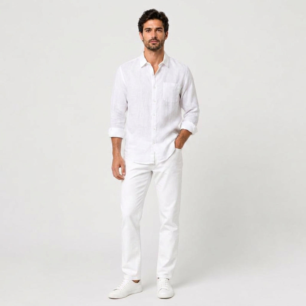 Men's Long Sleeve Linen Shirt – Breathable