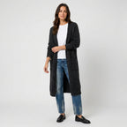 Women's Fuzzy Knit Longline Cardigan – Open Front