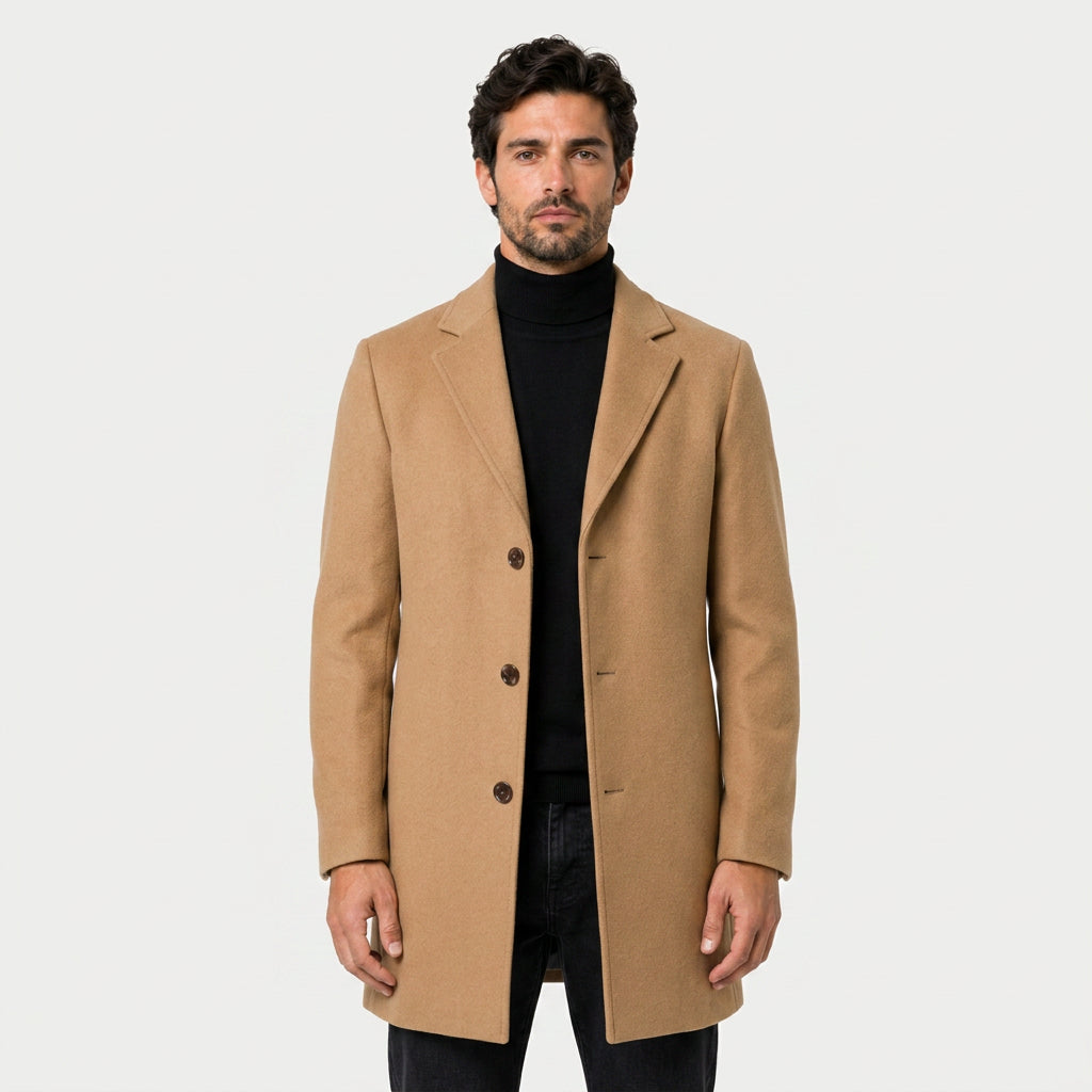 Men's Overcoat – Single-Breasted, Notch Lapel