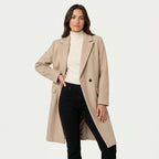 Women's Double-Breasted Midi Coat – Relaxed