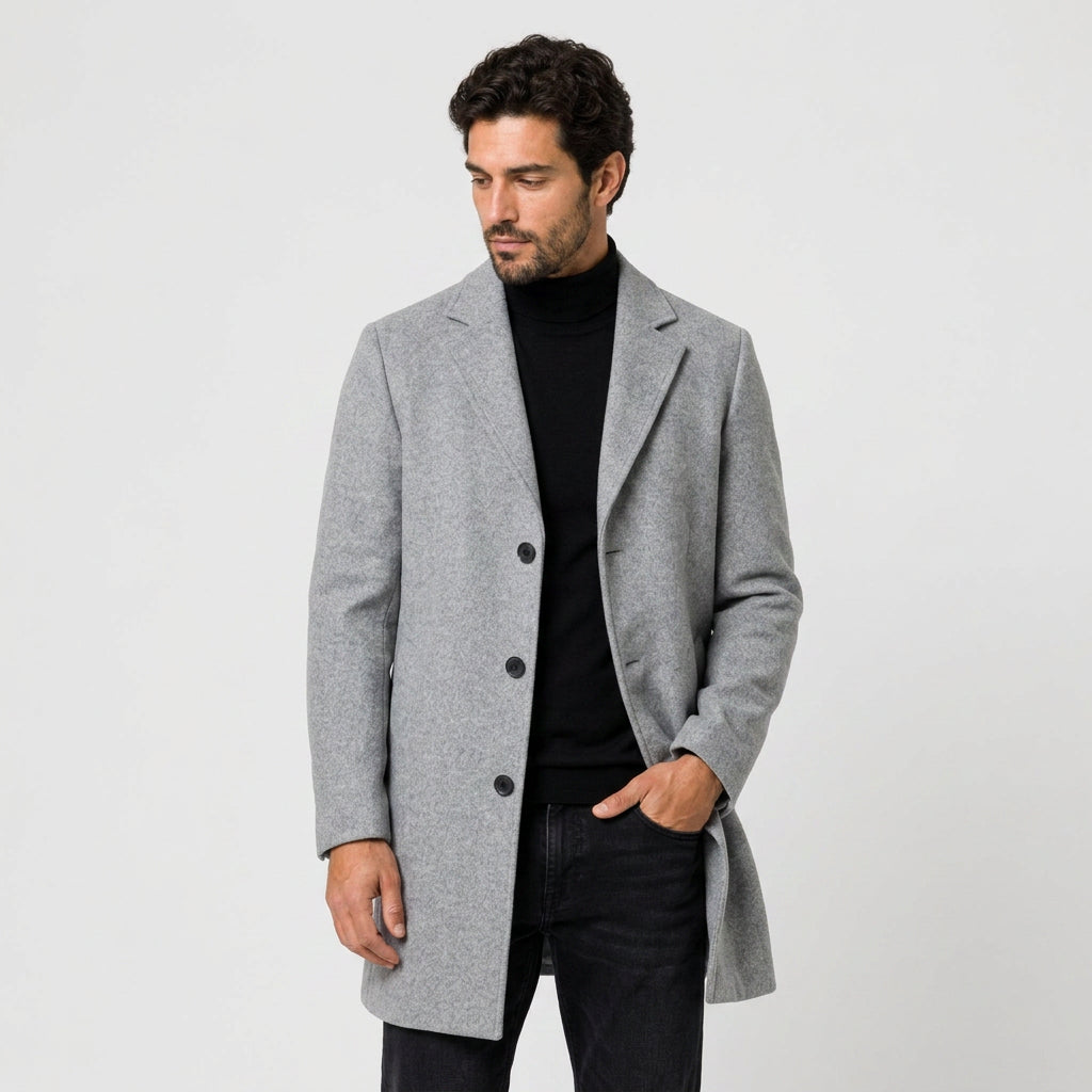 Men's Overcoat – Single-Breasted, Notch Lapel