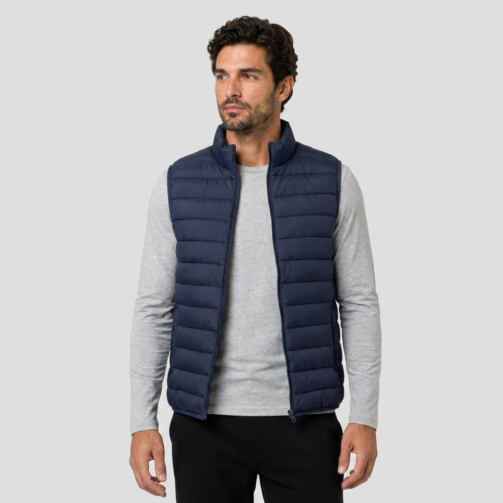 Men's Lightweight Quilted Puffer Vest – Zip-Up