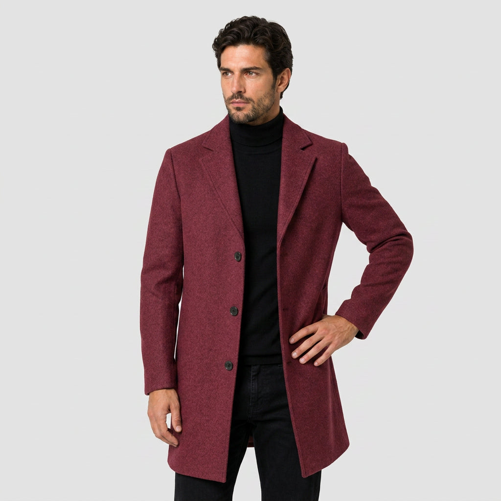 Men's Overcoat – Single-Breasted, Notch Lapel