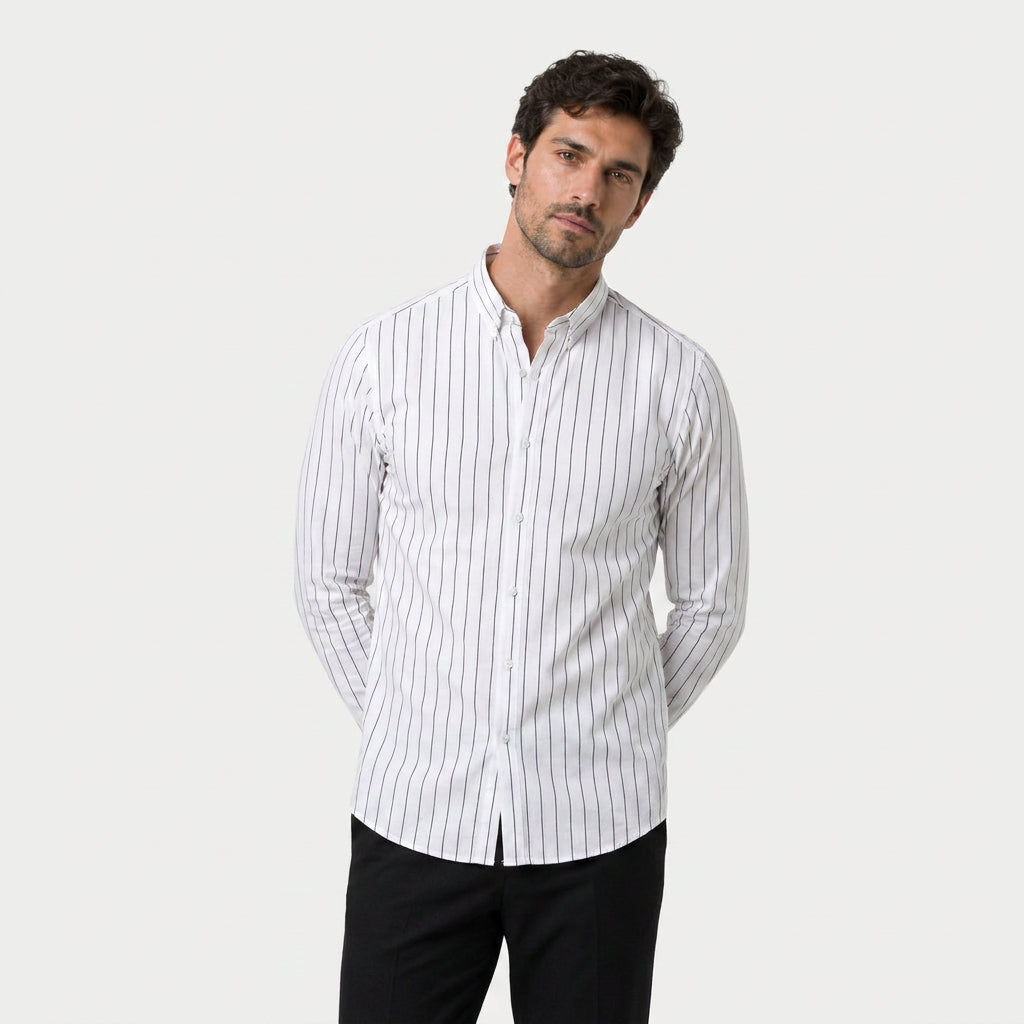 Men's Button-Down Striped Shirt – Slim Fit