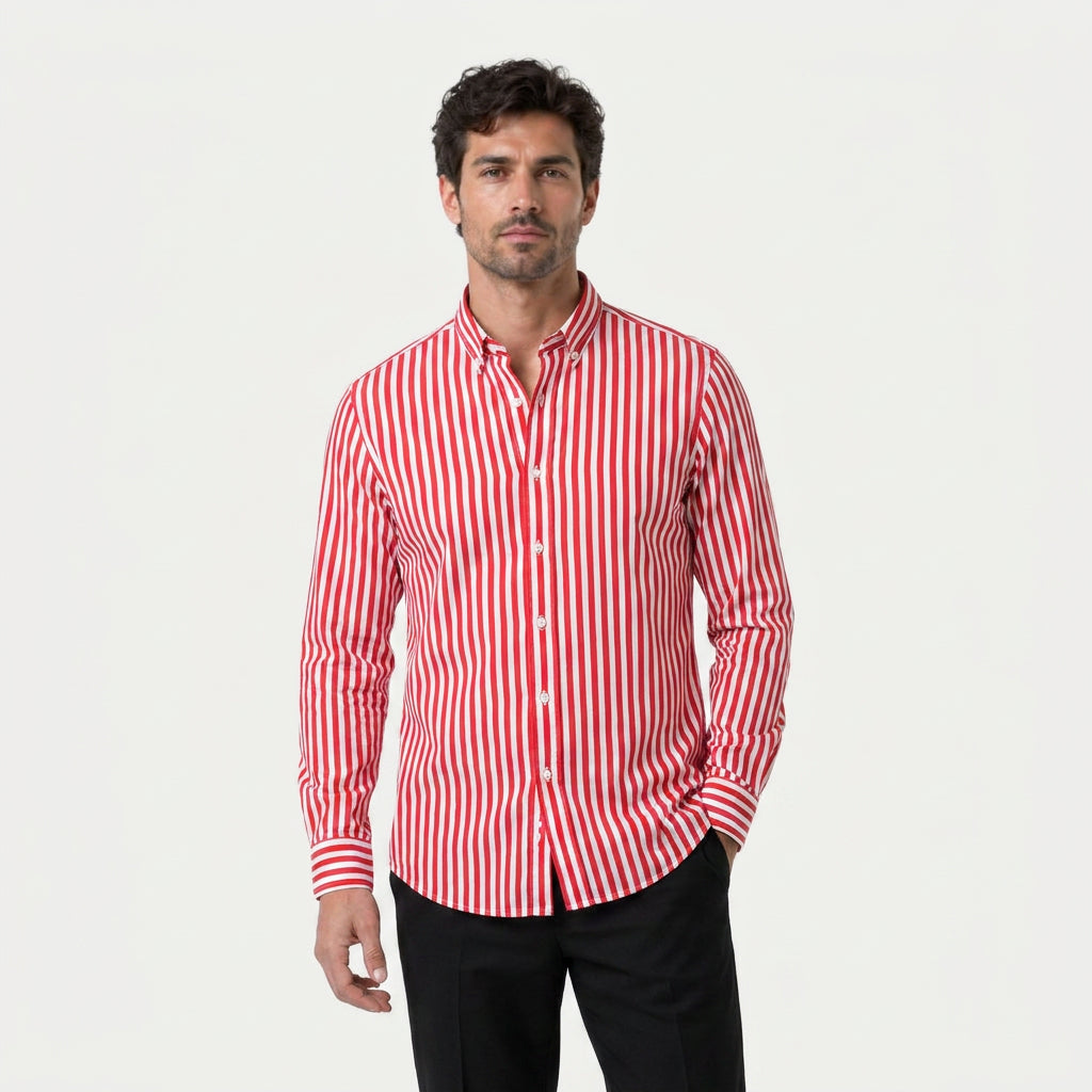 Men's Button-Down Striped Shirt – Slim Fit
