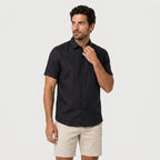 Men's Short-Sleeve Linen Button-Up Shirt – Lightweight