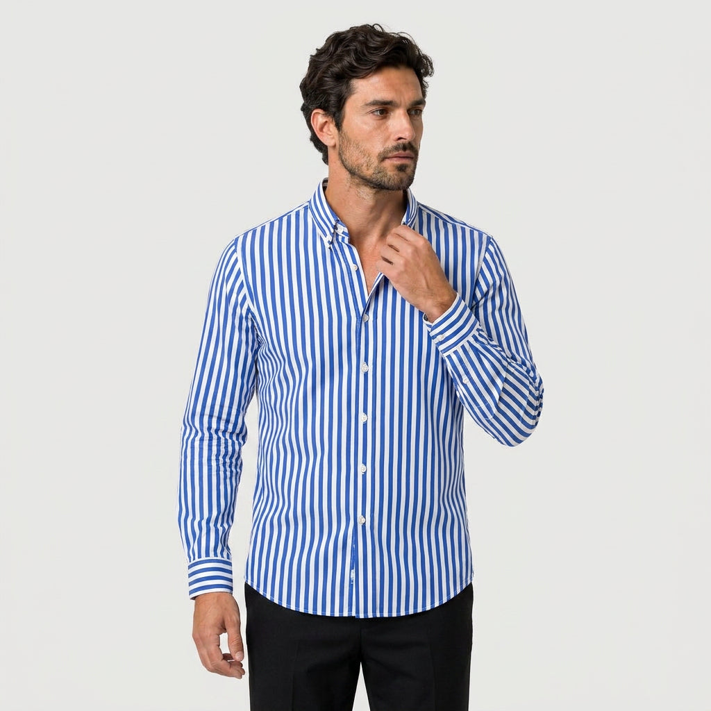 Men's Button-Down Striped Shirt – Slim Fit