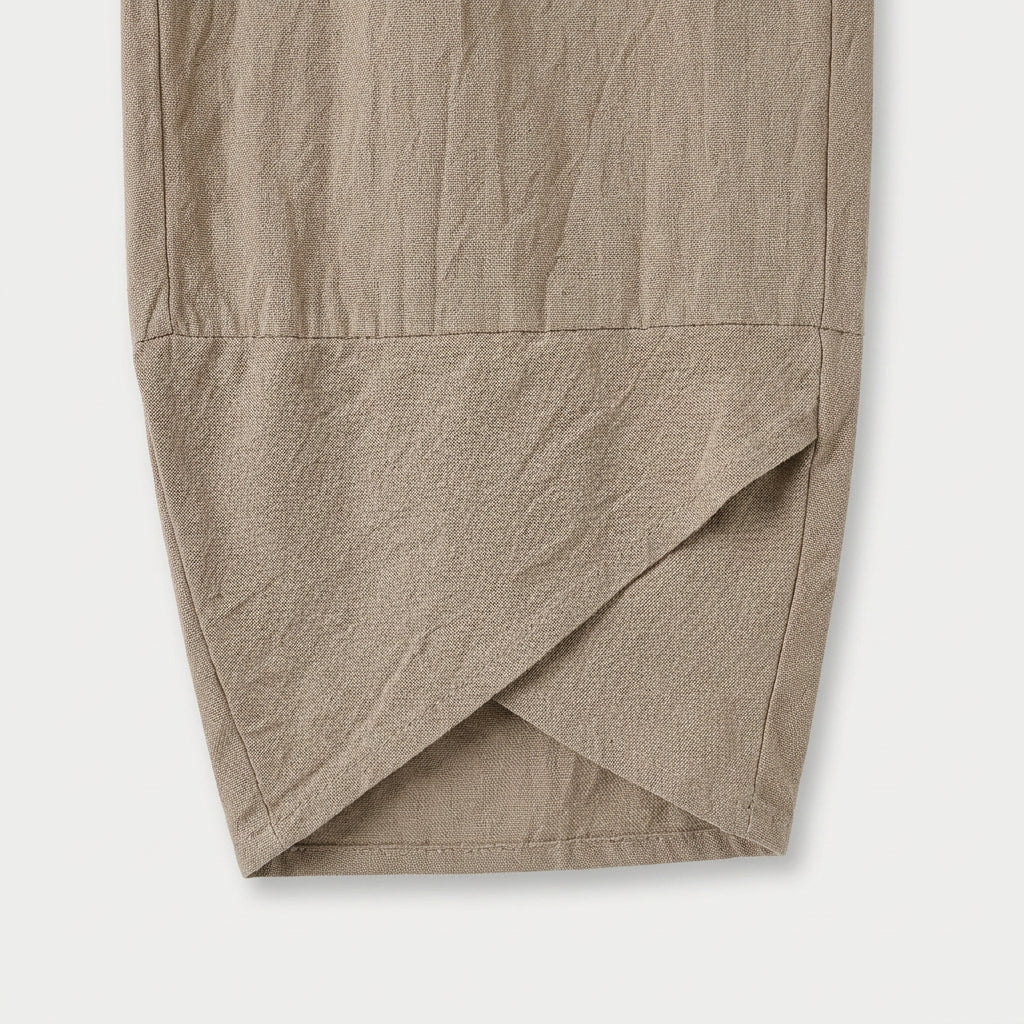 Women's Cropped Barrel Pants – Elastic Waist, Tulip Hem