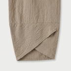 Women's Cropped Barrel Pants – Elastic Waist, Tulip Hem