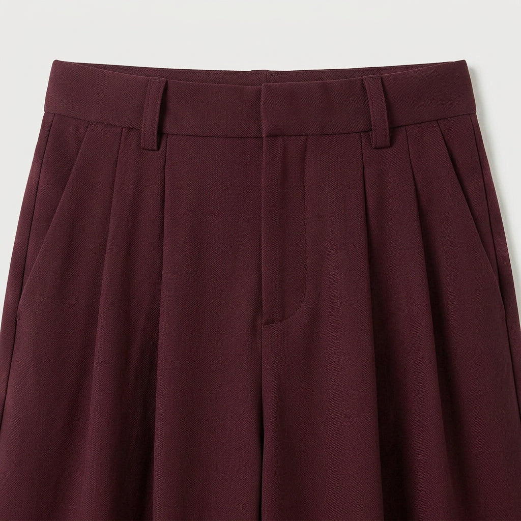 Women's Pleated Wide-Leg Trousers – High Waist