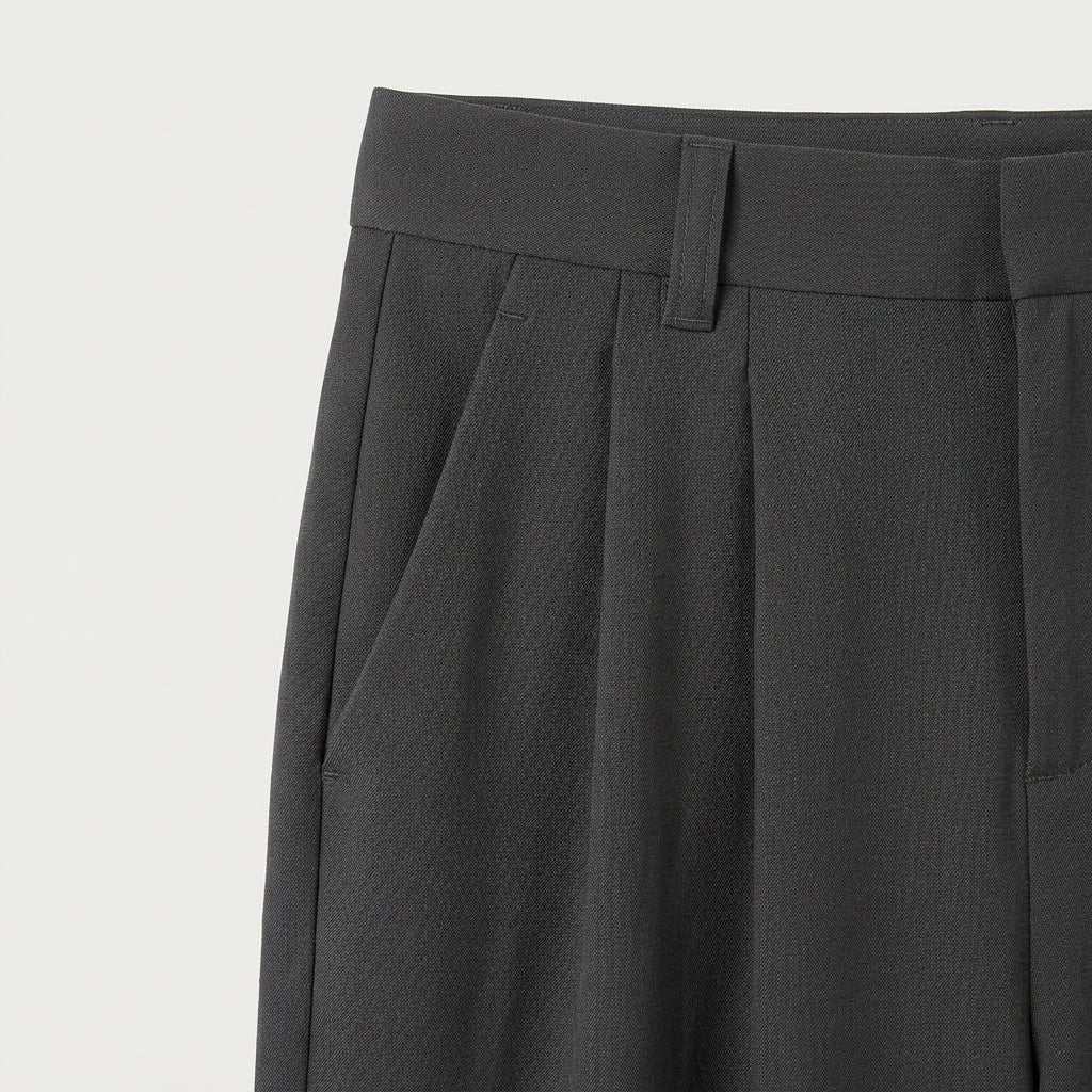 Women's Pleated Wide-Leg Trousers – High Waist