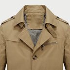 Men's Short Trench Coat – Single-Breasted, Cotton Blend