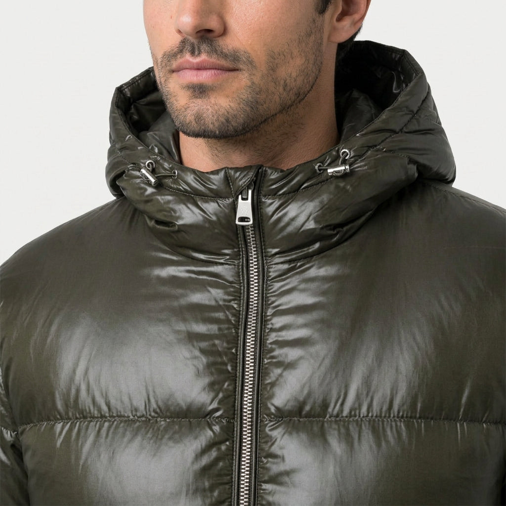 Men's Fitted Hooded Puffer Jacket