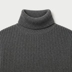 Women's Ribbed Chunky Knit Turtleneck Sweater – Relaxed Fit