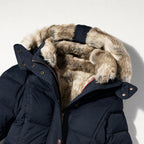 Women's Quilted Puffer Coat – Fur-Trimmed Hood, Mid-Thigh Length
