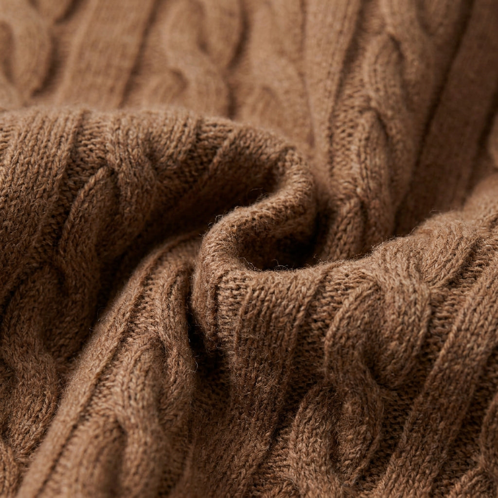 Men's Classic Cable Knit Crew Sweater – Textured
