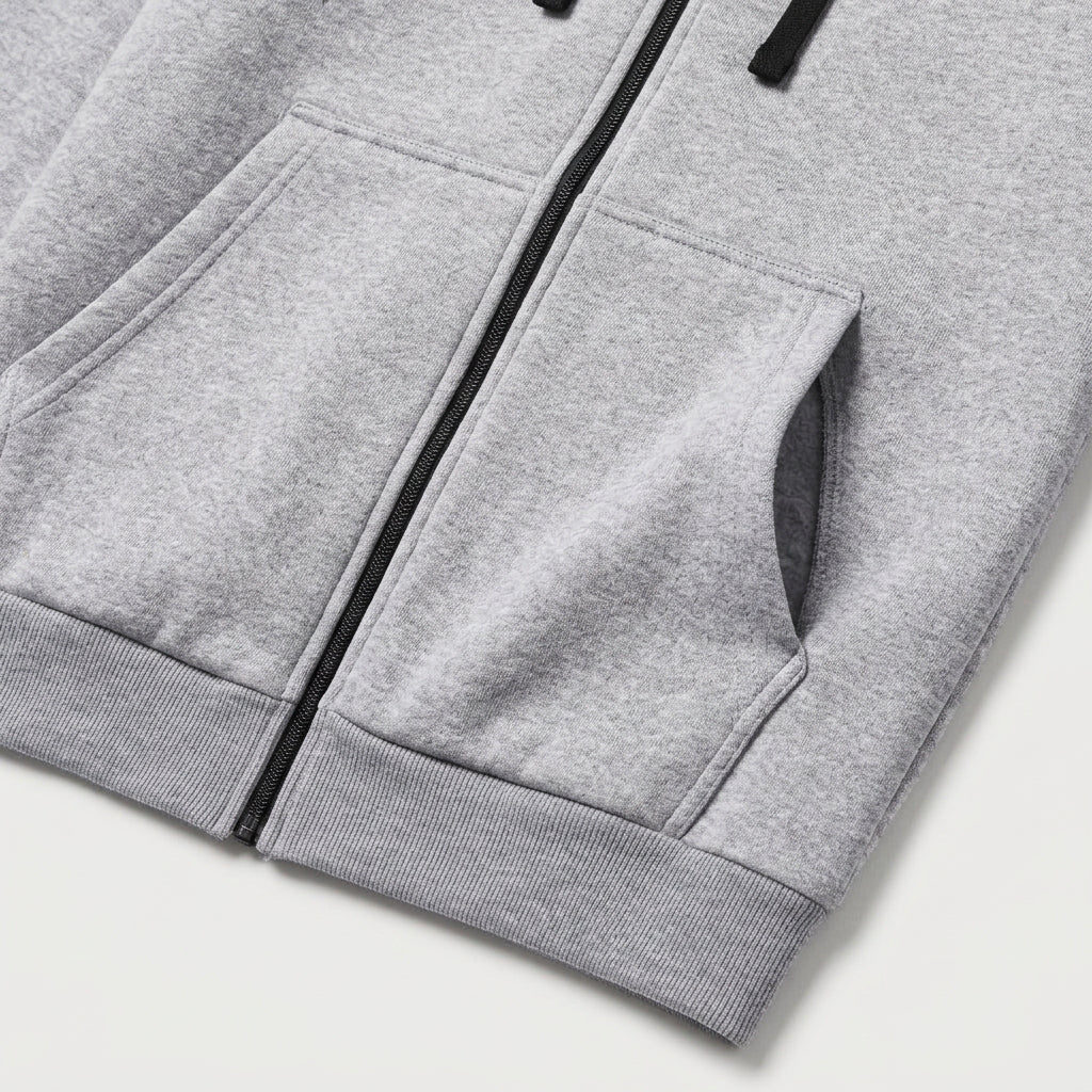 Men's Heathered Knit Zip Hoodie – Kangaroo Pocket