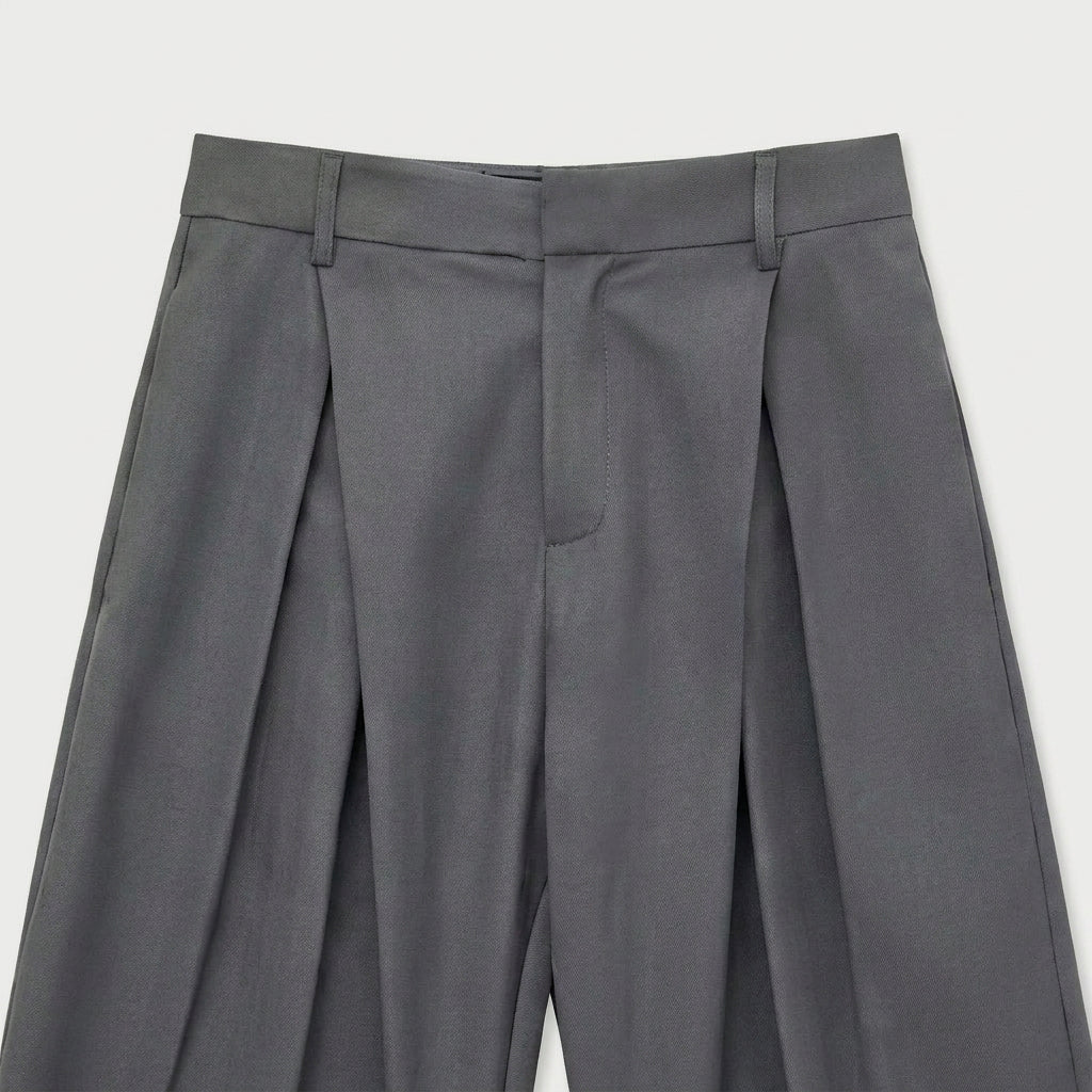 Men's Tailored Wide-Leg Pleated Trousers – Relaxed Fit