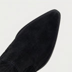 Women's Suede Pointed-Toe Block Heel Boot – Ankle Height