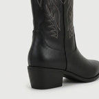 Women's Western Boots – Embroidered, Mid-Calf