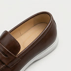 Men's Penny Loafers – White Rubber Sole, Slip-On
