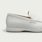 Men's Penny Loafers – White Rubber Sole, Slip-On